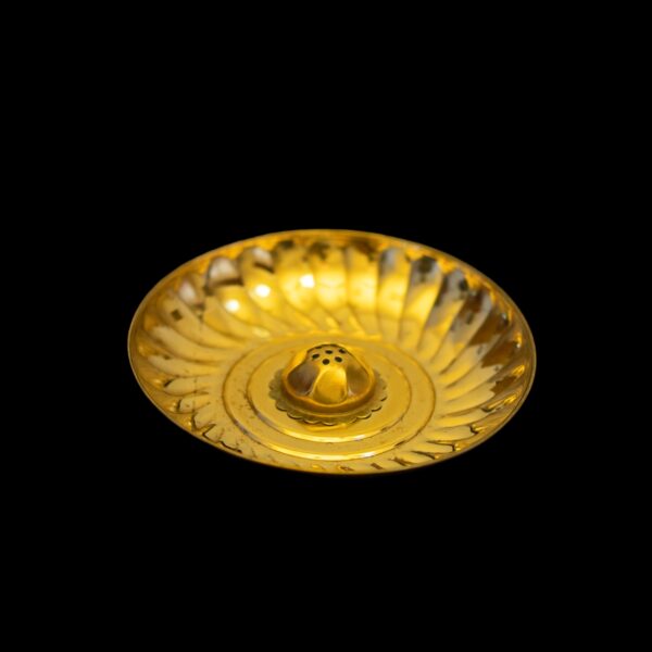( V-i163 ) Brass Incense Stick Stand With Dust Tray ( 4 Inches )