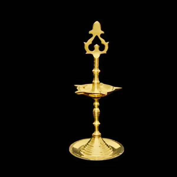 ( V-i115 ) Divine Om Brass Oil Lamp – 12"