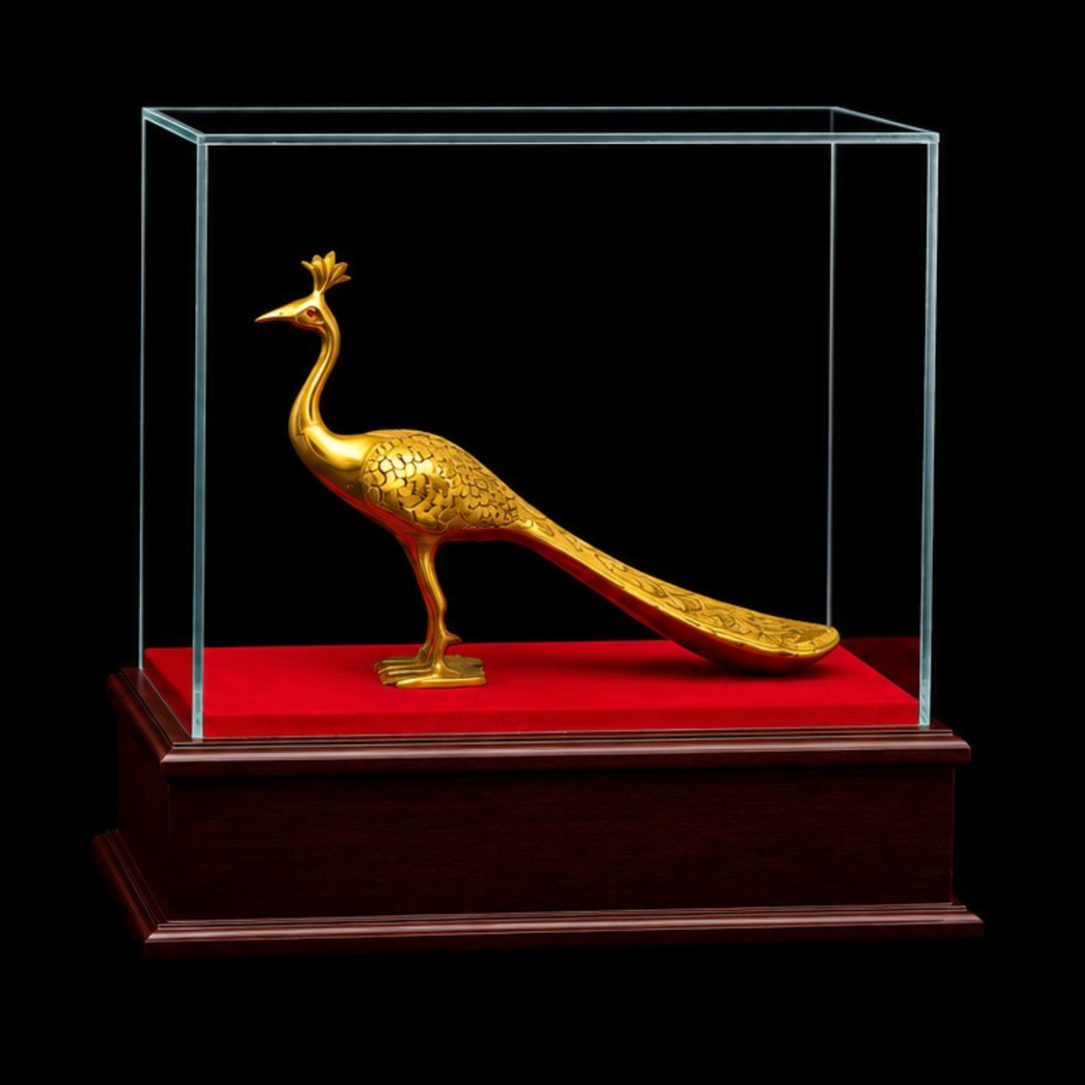 ( V-i060 ) The Sovereign Peacock with Wooden Display Box