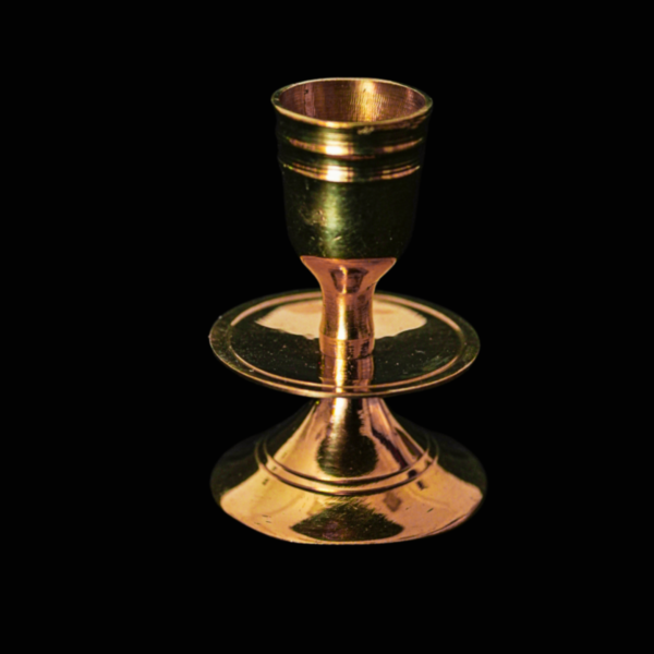 ( V-i176 ) Royal Brass Single Candle Holder Stand (small)