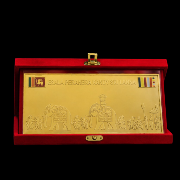 ( V-i167 ) Kandyan Brass Legacy of Esala Perahara (Velvet Box)